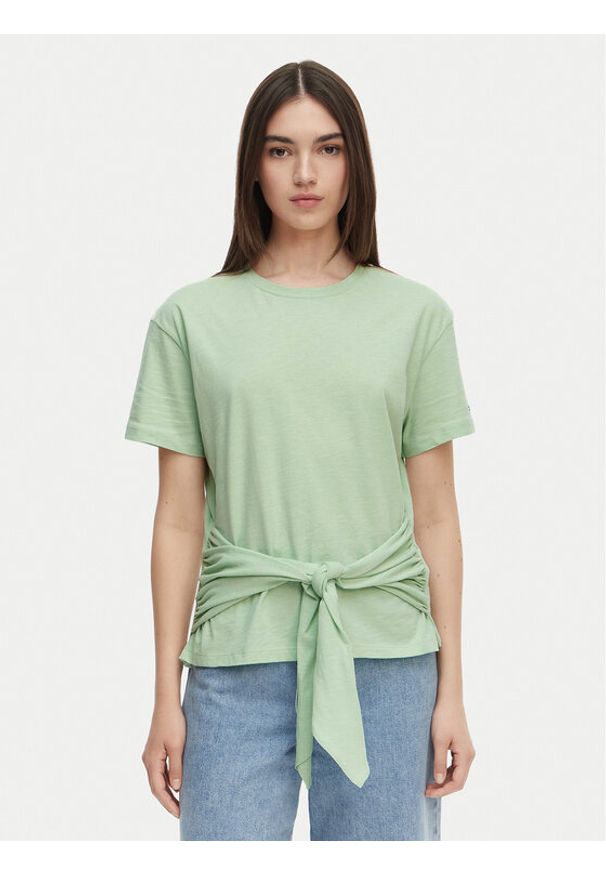 TOMMY HILFIGER - Tommy Hilfiger T-Shirt WW0WW49256 Zielony jasny Relaxed Fit. Kolor: zielony. Materiał: bawełna