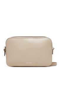 Calvin Klein Torebka Foil Logo Elongated Camera Bag LV04F3276G Beżowy. Kolor: beżowy. Materiał: skórzane #3