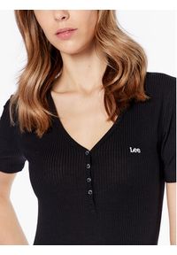 Lee T-Shirt L44KIP01 112333686 Czarny Regular Fit. Kolor: czarny. Materiał: wiskoza #3