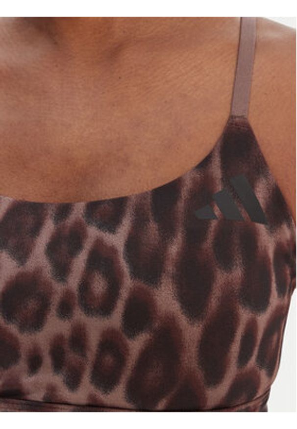 Adidas - adidas Biustonosz sportowy Optime Essentials Workout KA6343 Brązowy. Kolor: brązowy. Materiał: syntetyk