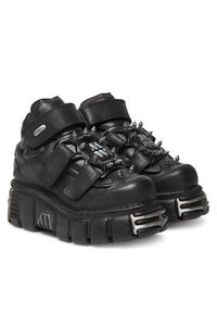 NEW ROCK Botki M-285C-S1 Czarny. Kolor: czarny. Materiał: skóra. Styl: rockowy #4