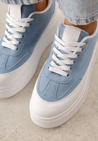 Born2be - Niebieskie Sneakersy VICES na Platformie w Stylu lat 90. Donah. Kolor: niebieski. Sezon: lato. Obcas: na platformie #4