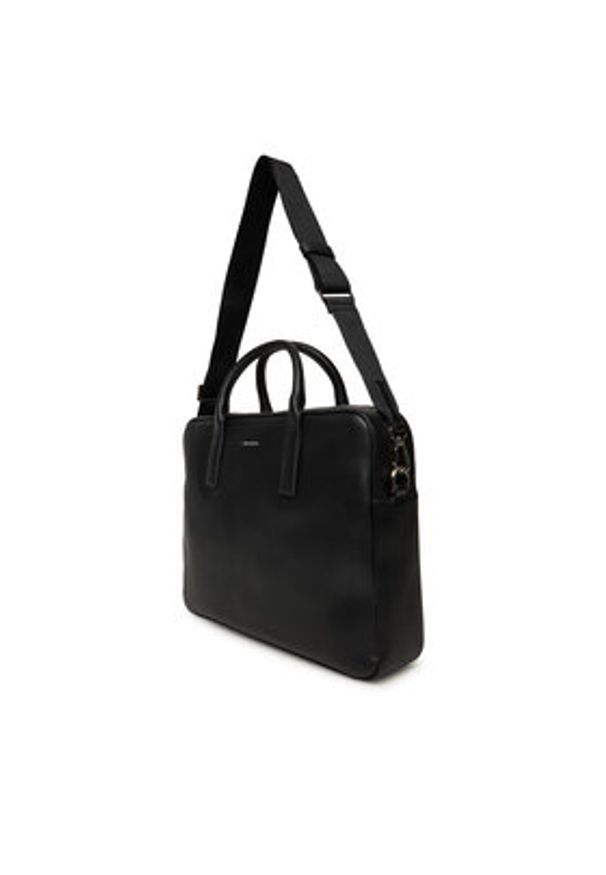 Calvin Klein Torba na laptopa Raised Commuter LV04D3157G Czarny. Kolor: czarny. Materiał: skóra