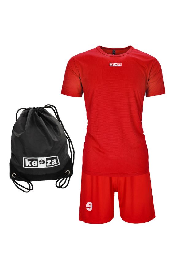 KEEZA - Wyprawka szkolna - Koszulka, spodenki, worek.. Kolor: czerwony. Sport: piłka nożna