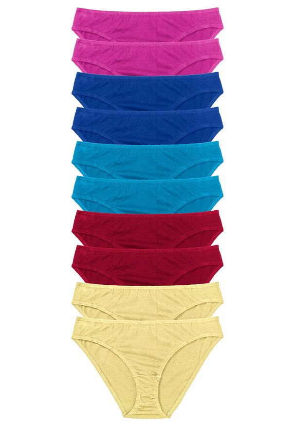 bonprix - Figi (10 par). Kolor: różowy. Wzór: gładki