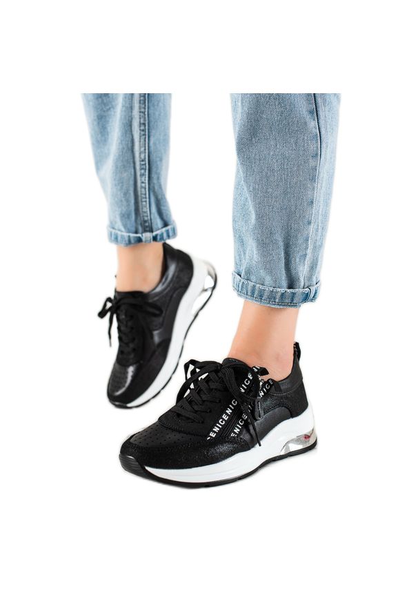 Goodin Skórzane Sneakersy Z Suwakiem czarne. Kolor: czarny. Materiał: skóra