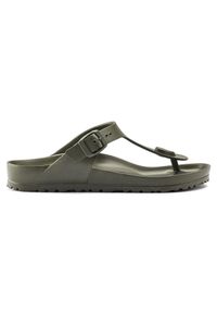 Japonki damskie Birkenstock Gizeh Eva. Zapięcie: bez zapięcia. Kolor: zielony, wielokolorowy, brązowy. Materiał: materiał, syntetyk. Szerokość cholewki: normalna. Sport: turystyka piesza
