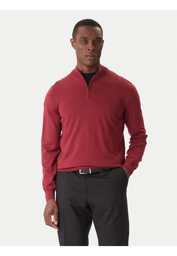 BOSS Sweter Ebenji 50528300 Czerwony Regular Fit. Kolor: czerwony. Materiał: wełna