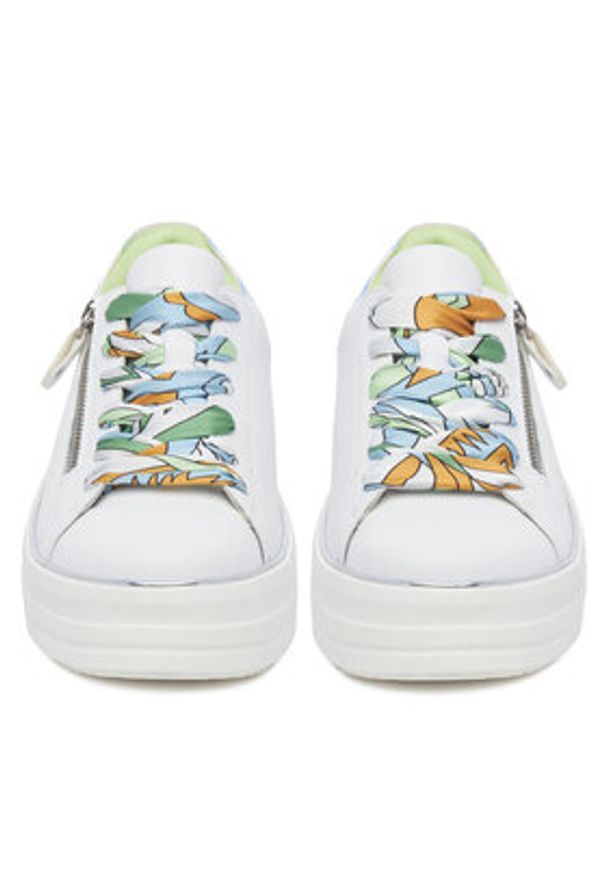 Remonte Sneakersy D1C06-80 Biały. Kolor: biały. Materiał: syntetyk, skóra
