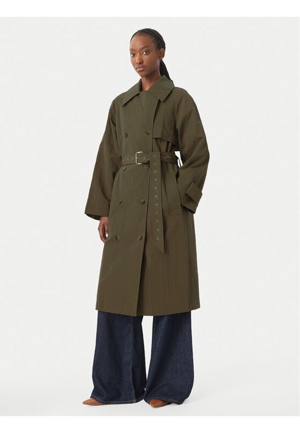MICHAEL Michael Kors Trencz MS620FLKMY Khaki Oversize. Kolor: brązowy. Materiał: bawełna