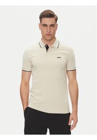 BOSS Polo Paul 50506193 Beżowy Slim Fit. Typ kołnierza: polo. Kolor: beżowy. Materiał: bawełna