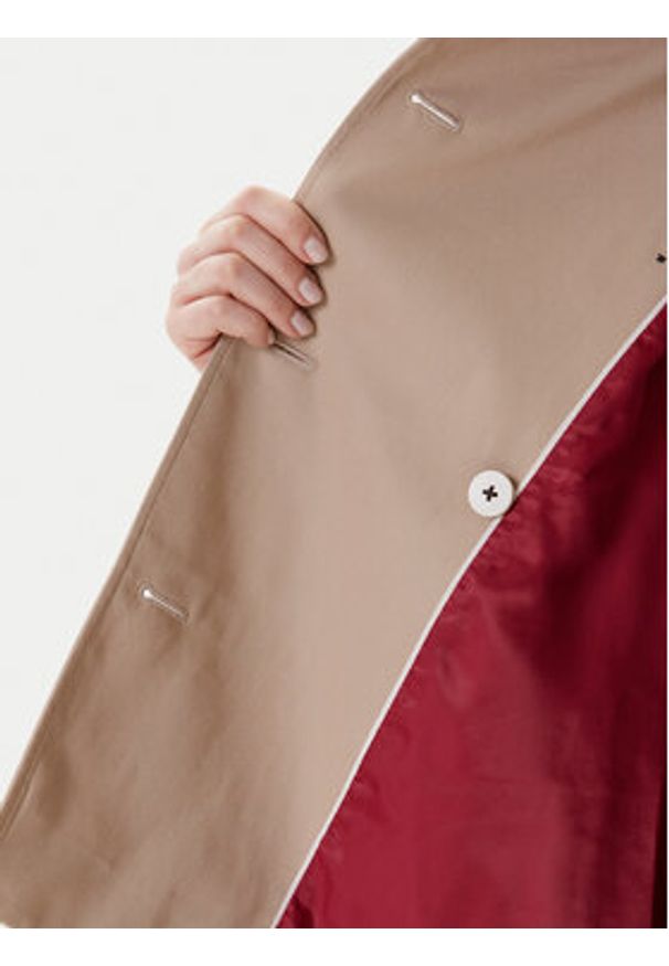 TOMMY HILFIGER - Tommy Hilfiger Trencz WW0WW45618 Beżowy Regular Fit. Kolor: beżowy. Materiał: bawełna