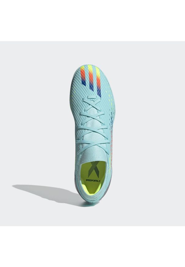 Adidas - Buty piłkarskie adidas X Speedportal.3 IN - Game Data Pack. Kolor: żółty, wielokolorowy, niebieski. Materiał: materiał. Sport: piłka nożna
