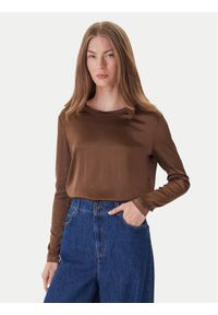 ViCOLO Bluzka TF0244 Brązowy Regular Fit. Kolor: brązowy. Materiał: wiskoza