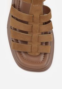 Born2be - Zielone Casualowe Sandały Gladiatorki VICES z Imitacji Zamszu Savaronei. Okazja: na co dzień. Zapięcie: pasek. Kolor: zielony. Materiał: zamsz. Sezon: lato. Styl: casual #2