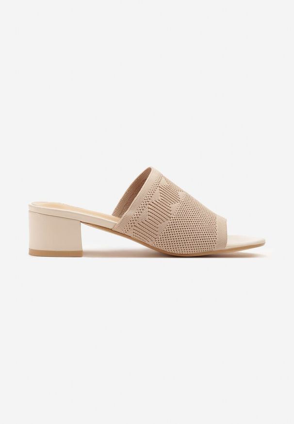 Born2be - Beżowe Klapki na Obcasie Vices w Stylu Boho Linisela. Okazja: na co dzień. Kolor: beżowy. Obcas: na obcasie. Styl: boho. Wysokość obcasa: średni
