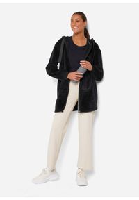 bonprix - Lekka bluza z kapturem, z miękkiego polaru. Typ kołnierza: kaptur. Kolor: czarny. Materiał: polar. Długość rękawa: długi rękaw. Długość: długie #3