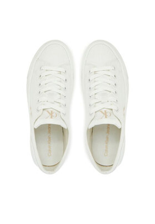 Calvin Klein Jeans Tenisówki Vulc Flatform Low Cv Mg YW0YW01763 Biały. Kolor: biały. Materiał: materiał