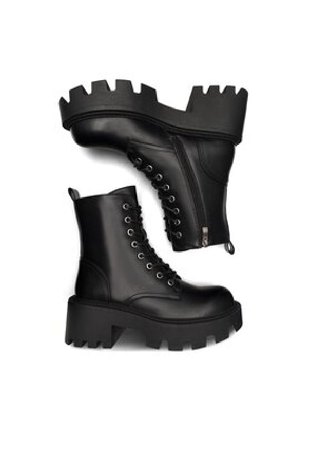 DeeZee Trzewiki BRANKA H67091-3 Czarny. Kolor: czarny. Materiał: skóra