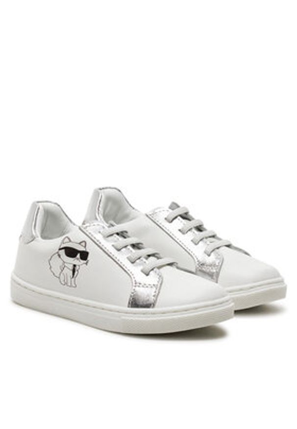 Karl Lagerfeld Kids Sneakersy Z30321 Biały. Kolor: biały. Materiał: skóra