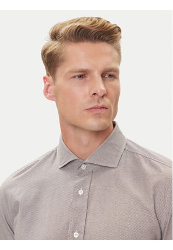 BOSS Koszula C-Hank 50545225 Beżowy Slim Fit. Kolor: beżowy. Materiał: bawełna