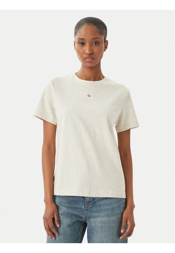 Calvin Klein Jeans T-Shirt LV047F227G Szary Classic Fit. Kolor: szary. Materiał: bawełna
