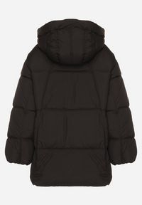 Born2be - Czarna Pikowana Kurtka o Kroju Oversize z Kapturem Galandia. Okazja: na co dzień, na spacer. Typ kołnierza: kaptur. Kolor: czarny. Materiał: jeans, poliester. Styl: casual, elegancki #4