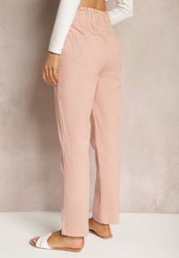 Renee - Różowe Spodnie z Regularnym Stanem Ściągane Sznurkiem Aryle. Kolor: różowy #4