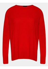 Sisley Sweter 1044M103K Czerwony Boxy Fit. Kolor: czerwony. Materiał: wełna #6