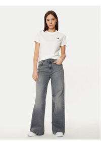 Tommy Jeans T-Shirt DW0DW20153 Biały Regular Fit. Kolor: biały. Materiał: bawełna