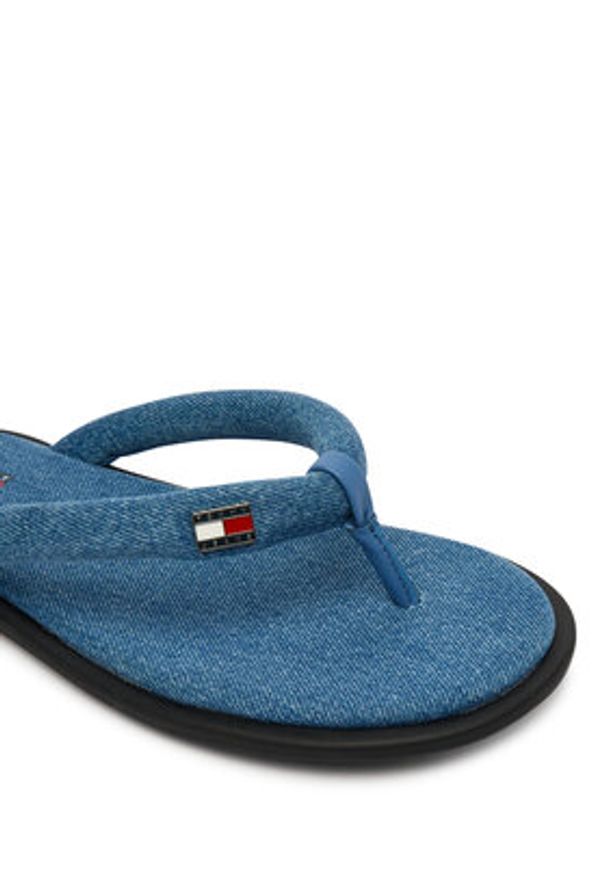 Tommy Jeans Japonki Tjw Padded Denim Casual Sandal EN0EN03021 Niebieski. Okazja: na co dzień. Kolor: niebieski. Materiał: materiał. Styl: casual