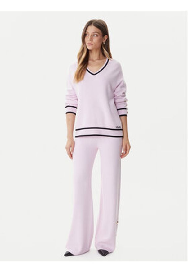 Liu Jo Sport Sweter TF5229 MS59L Różowy Regular Fit. Kolor: różowy. Materiał: syntetyk. Styl: sportowy
