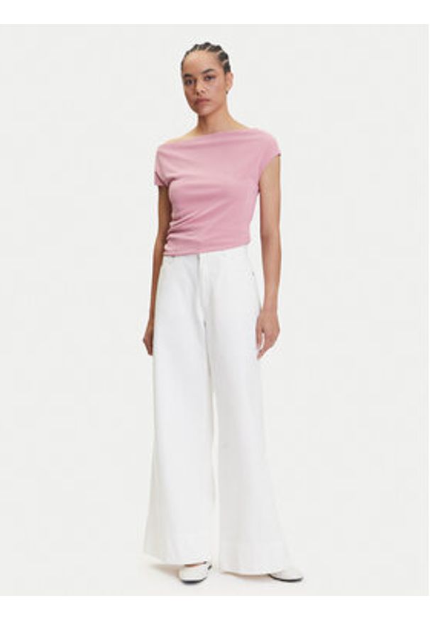 Lauren Ralph Lauren - LAUREN RALPH LAUREN Bluzka 2,00964E+11 Różowy Slim Fit. Kolor: różowy. Materiał: syntetyk