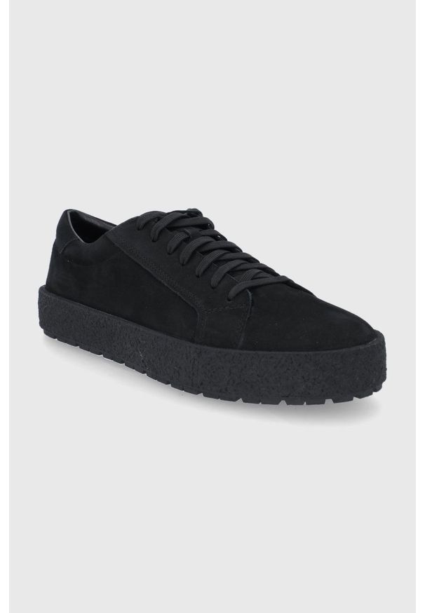 vagabond - Vagabond Buty zamszowe kolor czarny. Nosek buta: okrągły. Zapięcie: sznurówki. Kolor: czarny. Materiał: zamsz