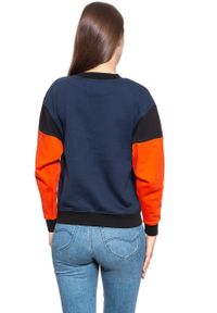 Wrangler - BLUZA WRANGLER HIGH RIB RETRO SWEAT NAVY W6N0HY114 112130780. Styl: retro #4