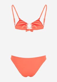 Born2be - Pomarańczowe Bikini z Ozdobnym Kółkiem Przy Biustonoszu Naveena. Kolor: pomarańczowy. Wzór: aplikacja #5