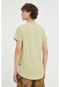 G-Star RAW - G-Star Raw t-shirt bawełniany kolor zielony gładki. Kolor: zielony. Materiał: bawełna. Wzór: gładki #5