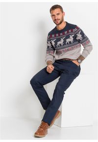 bonprix - Sweter w norweski wzór. Kolor: szary. Wzór: aplikacja. Sezon: zima