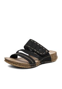 Rieker Klapki 61150-01 Czarny. Kolor: czarny. Materiał: skóra #6