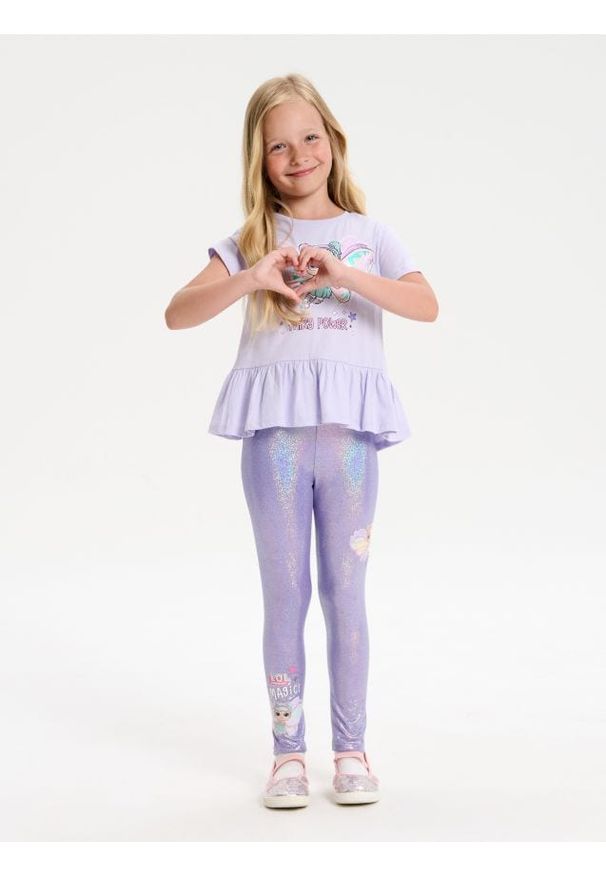 Sinsay - Legginsy L.O.L Surprise - srebrny. Kolor: srebrny