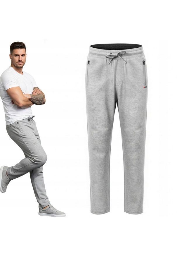 Wygodne i Lekkie Męskie Spodnie Dresowe - Pako Jeans - Popielate. Kolor: szary. Materiał: bawełna, wiskoza. Styl: sportowy