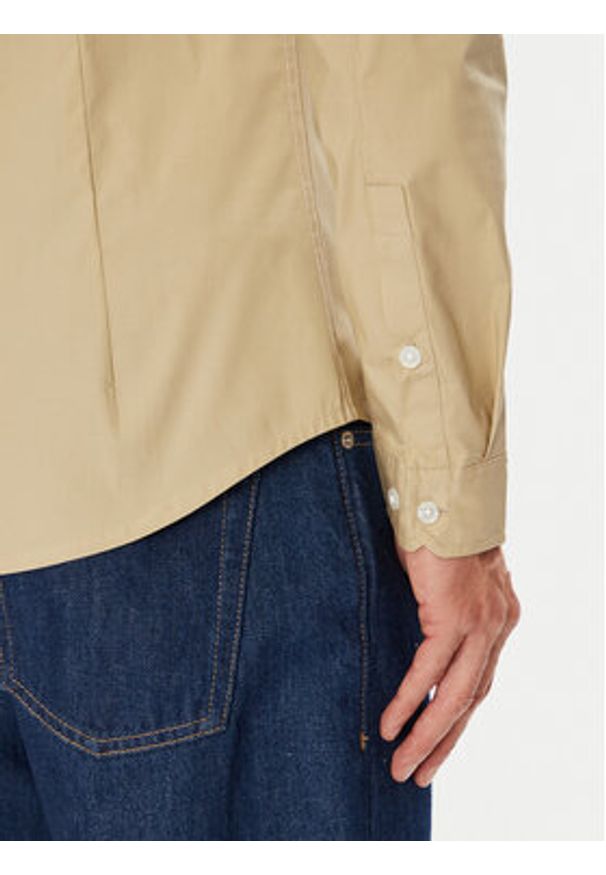 Tommy Jeans Koszula Original DM0DM04405 Beżowy Slim Fit. Kolor: beżowy. Materiał: bawełna
