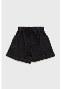 BIRBA&TRYBEYOND - Birba&Trybeyond szorty jeansowe dziecięce kolor czarny gładkie. Kolor: czarny. Materiał: jeans. Wzór: gładki