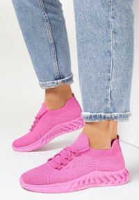 Born2be - Różowe Buty Sportowe Casoclus. Wysokość cholewki: przed kostkę. Nosek buta: okrągły. Zapięcie: bez zapięcia. Kolor: różowy. Materiał: materiał, dresówka. Szerokość cholewki: normalna
