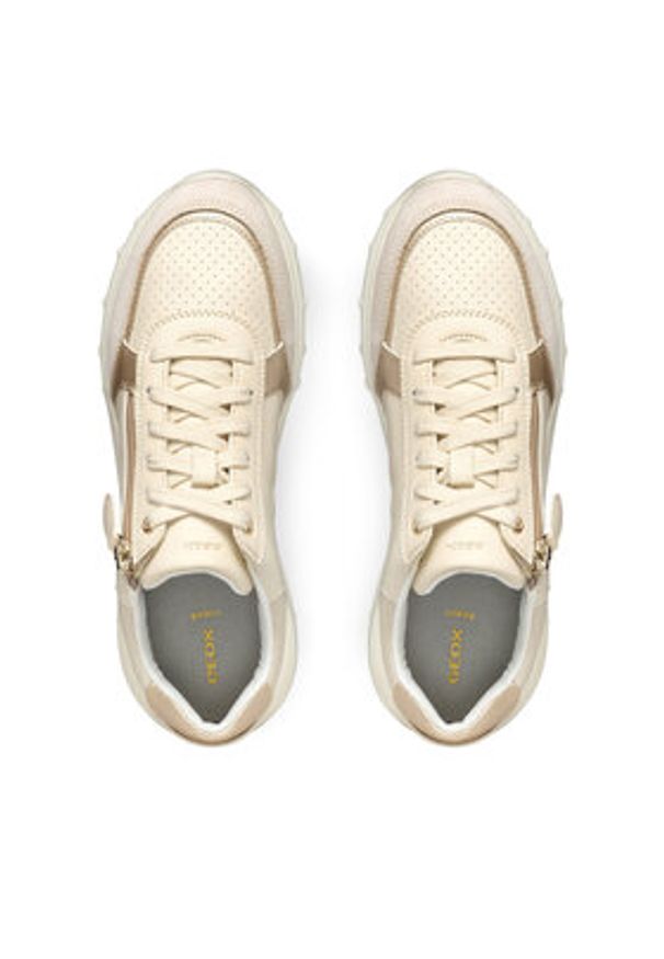 Geox Sneakersy D36LPB 05422 C1122 Écru. Materiał: zamsz, skóra