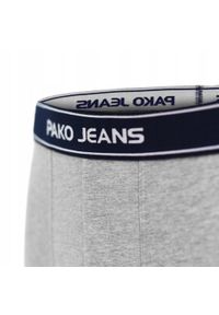 Bawełniane, Klasyczne Bokserki Męskie - Pako Jeans - Popielate. Kolor: szary. Materiał: elastan, bawełna #5