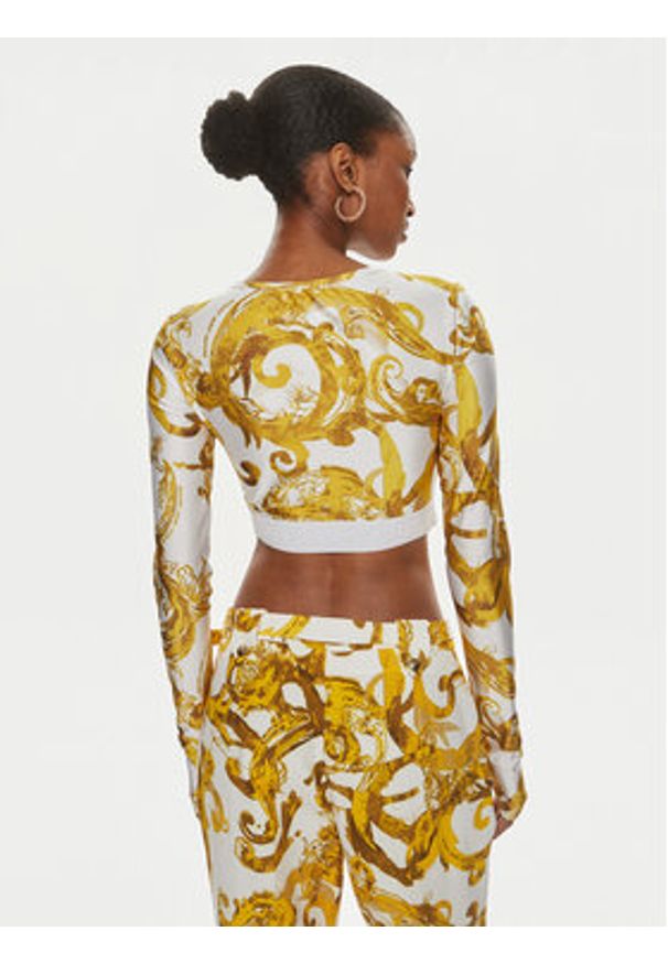 Versace Jeans Couture Bluzka 76HAH218 Biały Slim Fit. Kolor: biały. Materiał: syntetyk