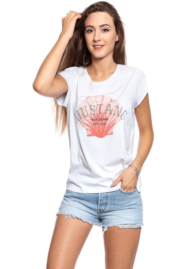 Mustang - MUSTANG T SHIRT DAMSKI Alina C Foilprint 1009473 2045. Wzór: nadruk