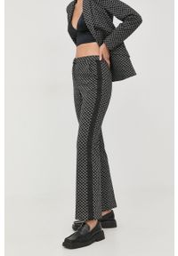 Karl Lagerfeld spodnie damskie kolor czarny proste high waist. Okazja: na co dzień. Stan: podwyższony. Kolor: czarny. Styl: casual