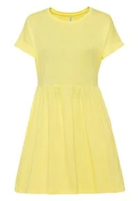 Sukienka shirtowa z kieszeniami bonprix jasna limonka. Kolor: żółty. Długość: mini #1